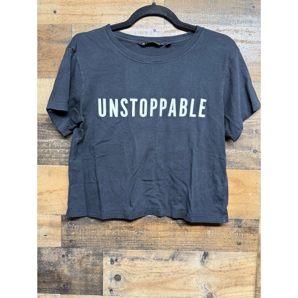 Athleta Unstoppable Graphic Tee Shirt Black Short Sleeve Womens‎ Small